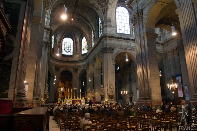 Saint Sulpice church nave and choir