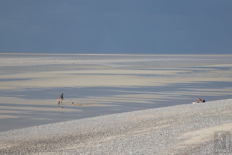 Low tide on a shingle beach